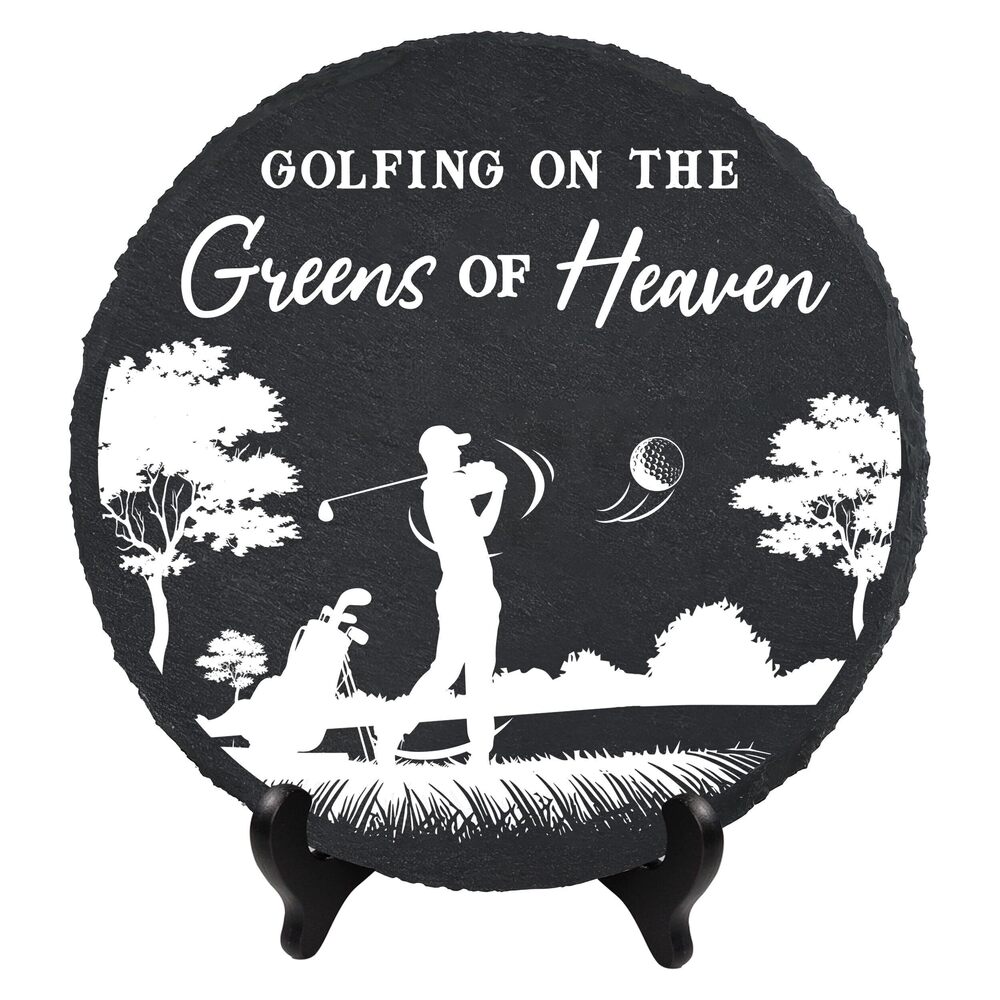 4941 Golfing Memorial Stone, Golfing with Angels, Sympathy Gift Golfer